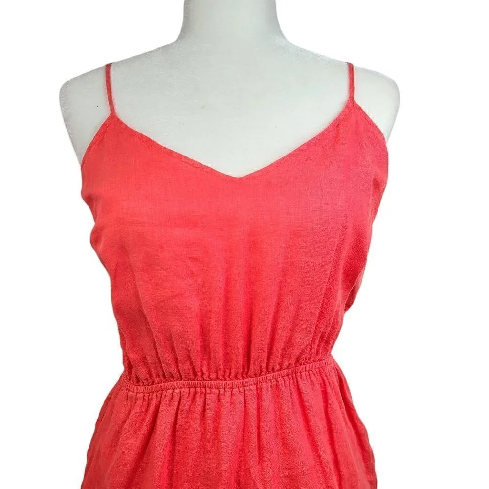 J Crew Salmon Pink Peach Linen Dress